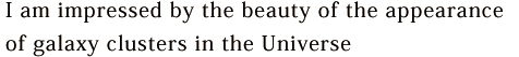 I was impressed by the beauty of the appearance of galaxy clusters in the Universe