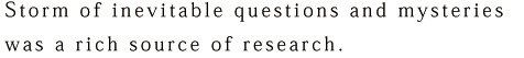 Storm of inevitable questions and mysteries was a rich source of research.