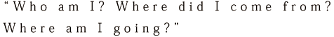 Who am I? Where did I come from? Where am I going?